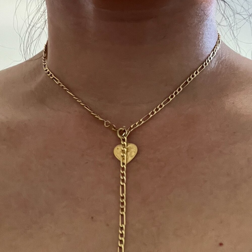 Vintage 14k Solid Gold 18” Albert Figaro Chain